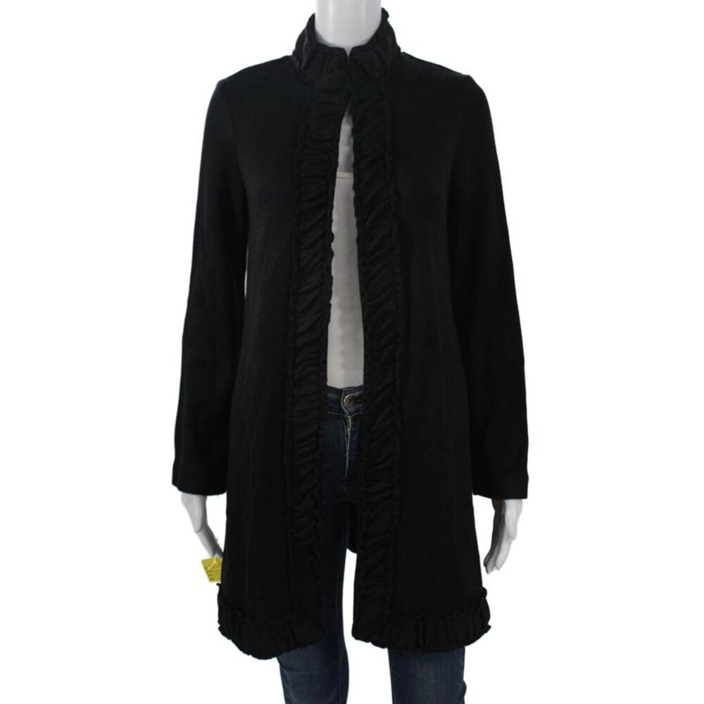 Pure Essence Womens Black High Neck Long Sleeve Coatigan Size XS